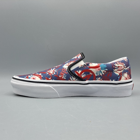 New Vans Classic Slip-On Vans Crew Floral Red and Blue Women's Size 6.5 - Picture 4 of 9